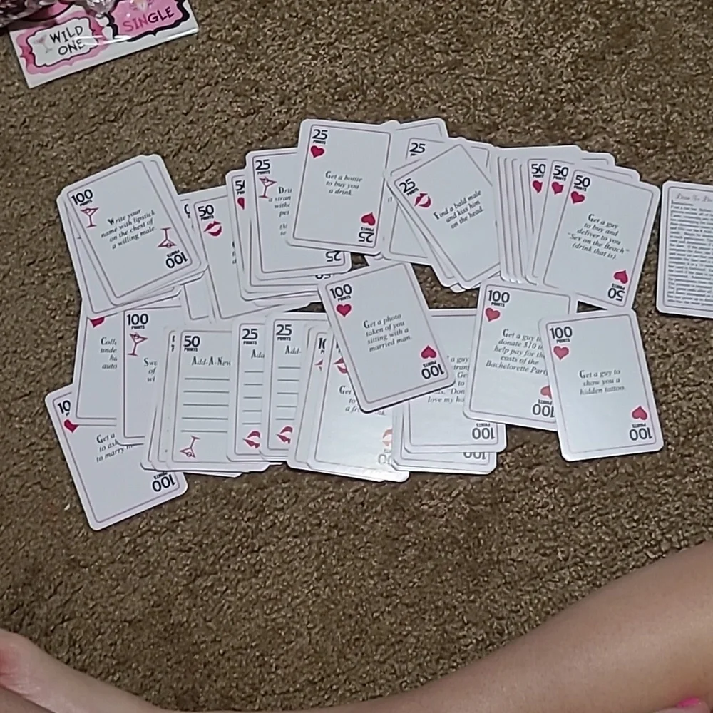 Pink Bachelorette Party Drink Stickers & Confetti Set Plus Activity Cards